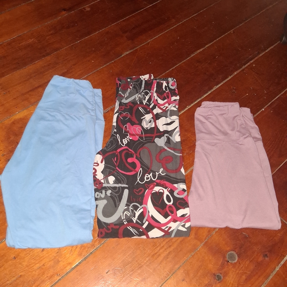 Multicolor Love Print Leggings Set Of 3